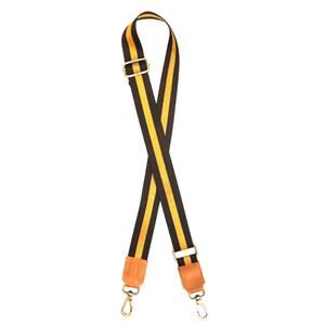 Preppy Black Gold Stripe Adjustable Crossbody Purse Bag Strap